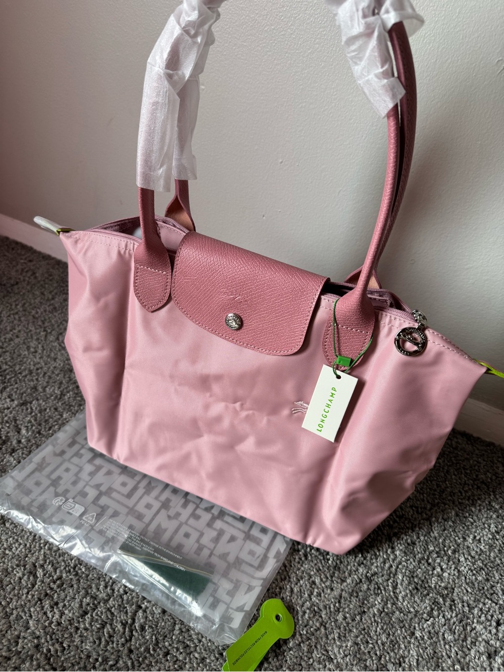 Longchamp Le Pliage Pink Nylon Tote Bag